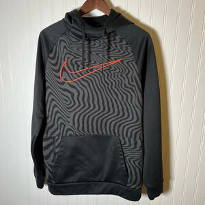 Nike Pullover Hoodie with Front Pocket Mens Size S Black and Grey